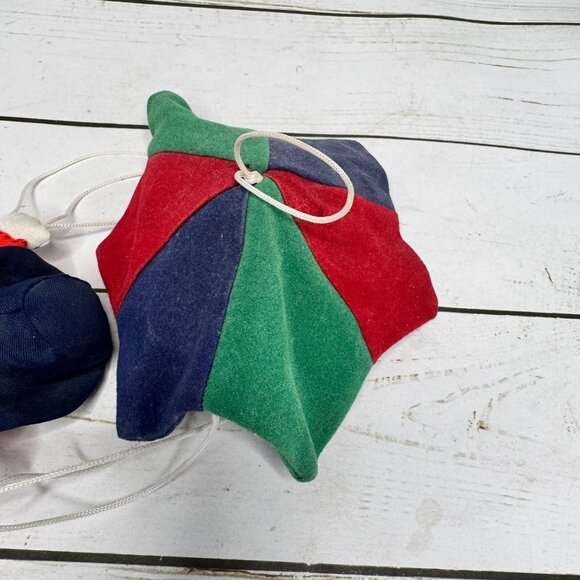 Vintage Small Ceramic & Cloth Clown Toy with Parachute Collectible Hanging Decor - Picture 5 of 9